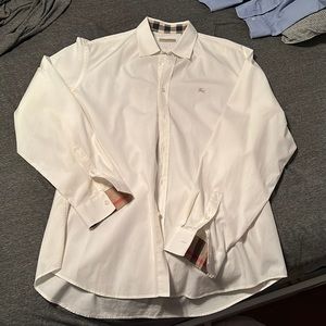 Long sleeve Burberry white shirt, size XXL